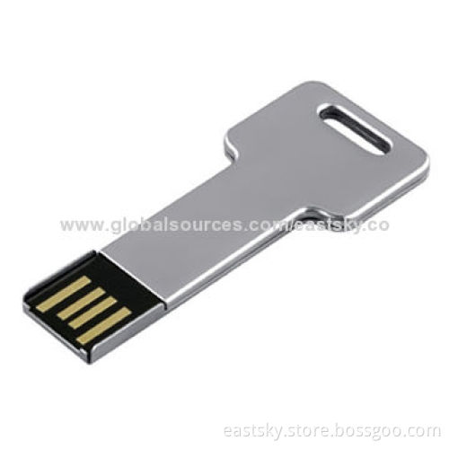 Promotional Key-shaped USB, free for 1 to 2 color silkscreen printing and laser engravingNew